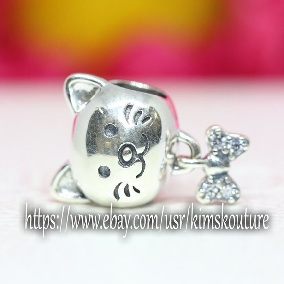 Pandora Pet Cat & Bow Charm 792255C01 - Picture 2 of 4
